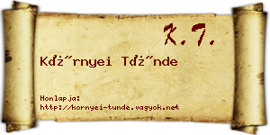 Környei Tünde névjegykártya