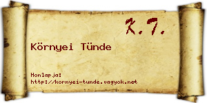 Környei Tünde névjegykártya