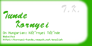 tunde kornyei business card
